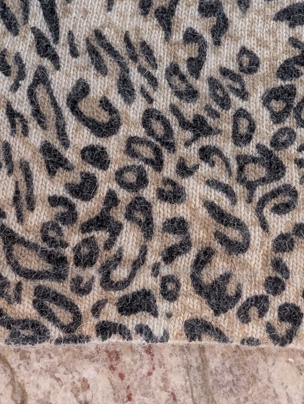 Women's Angora Blend Knit Leopard Print Scarf Black & Tan Soft 8" X 47" Curtsy — image 6 of 8